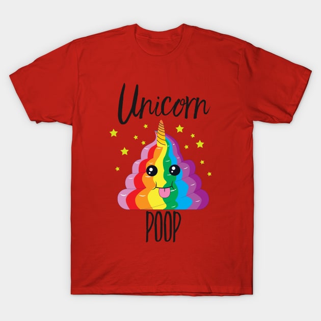 Unicorn Poop Emoji Rainbow Sparkels T-Shirt by goblinkblink